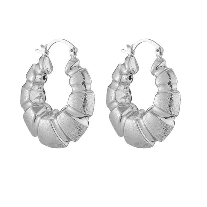 1 Pair Vintage Style Minimalist C Shape Oval Twist Plating Copper 18k Gold Plated Earrings