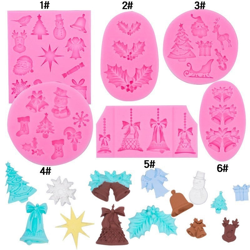 Christmas Casual Elegant Cute Christmas Hat Christmas Socks Silica Gel Kitchen Molds 1 Piece 1 Set