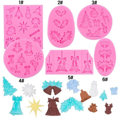 Christmas Casual Elegant Cute Christmas Hat Christmas Socks Silica Gel Kitchen Molds 1 Piece 1 Set
