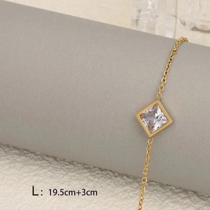 3 Pieces Minimalist IG Style Geometric 304 Stainless Steel Zircon Inlay Stainless Steel Jewelry Sets