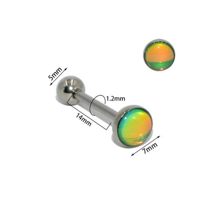 1 Piece Tongue Rings Minimalist Gradient Color 304 Stainless Steel Resin Polishing Resin Tongue Rings