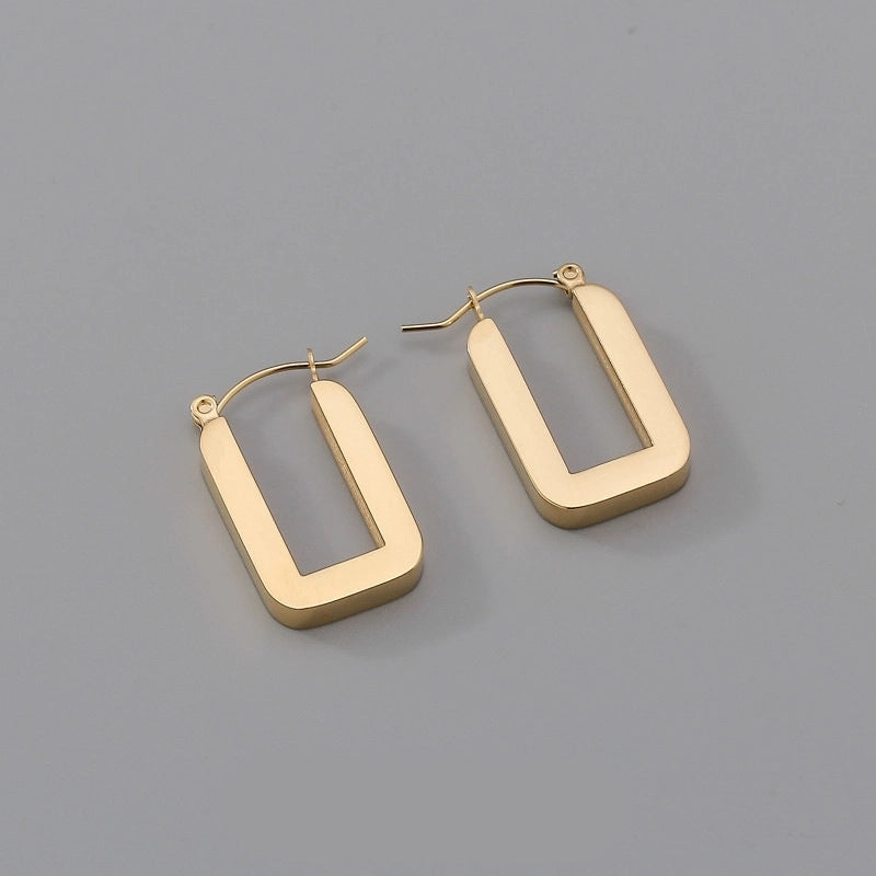 1 Pair Elegant Sweet Streetwear Geometric Plating Titanium Steel Earrings