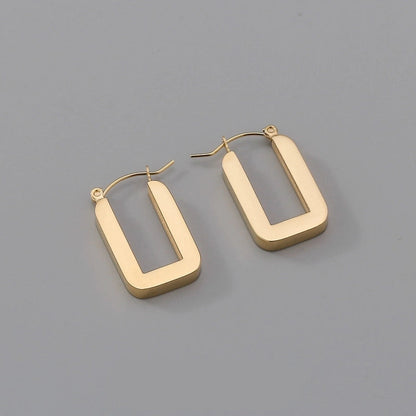 1 Pair Elegant Sweet Streetwear Geometric Plating Titanium Steel Earrings