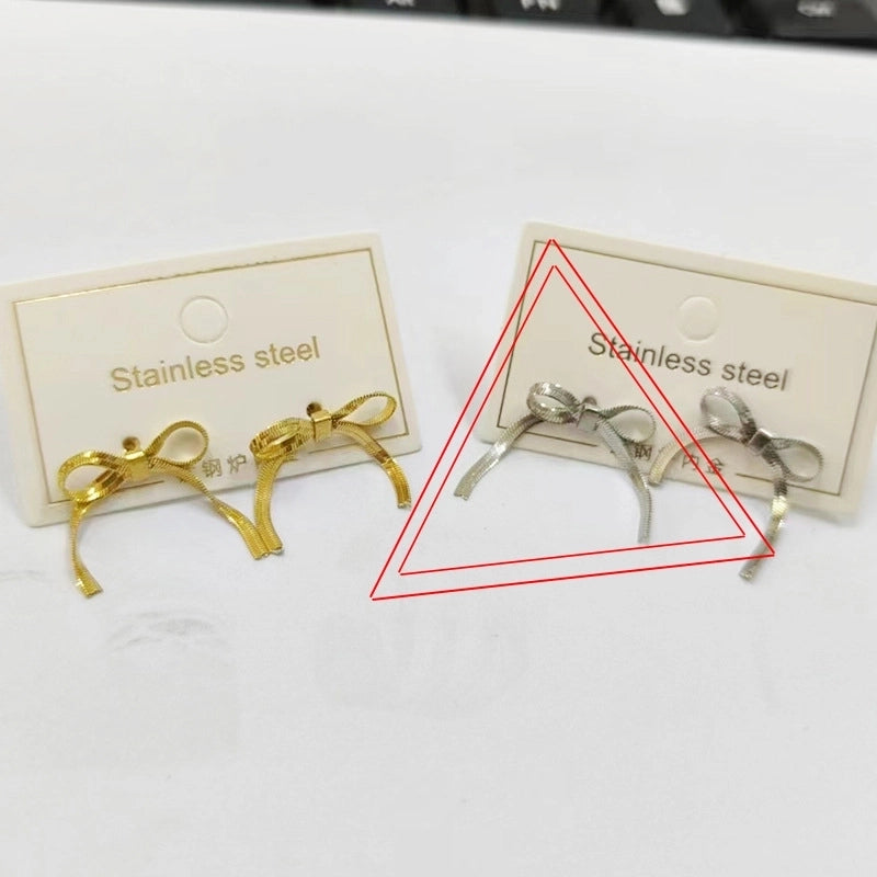 Sweet Bow Knot Titanium Steel Plating Choker