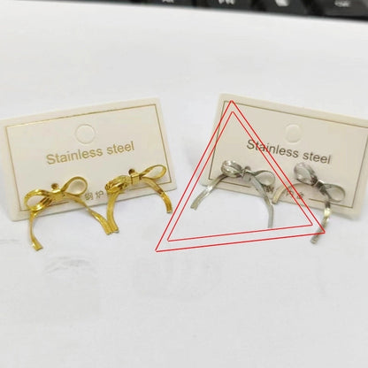 Sweet Bow Knot Titanium Steel Plating Choker