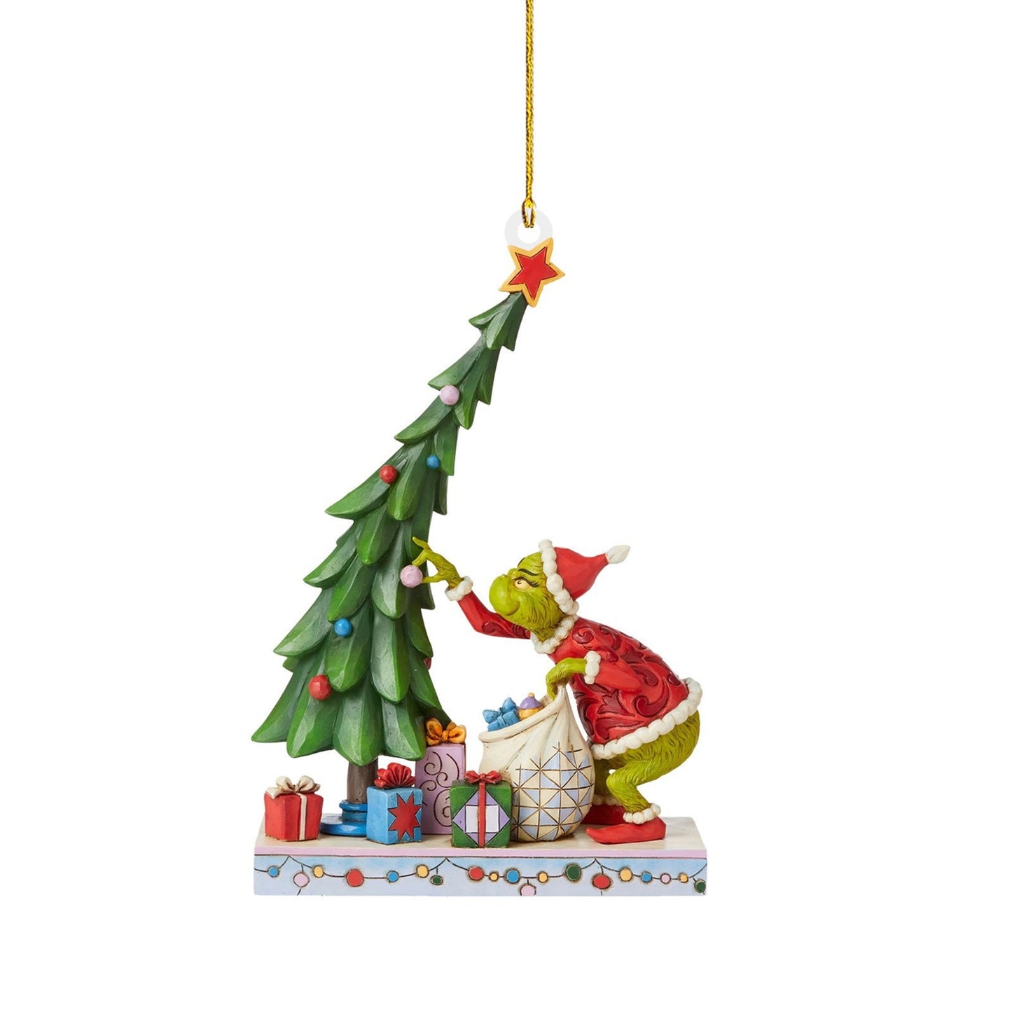 2 Pieces Christmas Green Furry Monster Ornament Hanging Decoration Christmas Tree Hanging Design Decoration Resin 3d