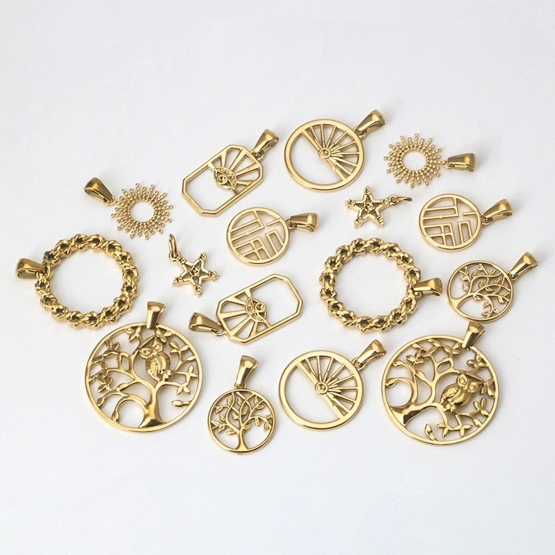 1 Piece Titanium Steel Sun Devil's Eye Life Tree Pendant