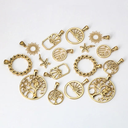 1 Piece Titanium Steel Sun Devil's Eye Life Tree Pendant