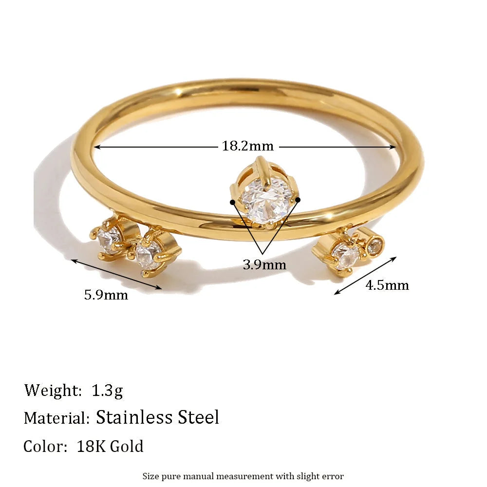 Fashion Creative Circle Geometric Stainless Steel Electroplating Rings