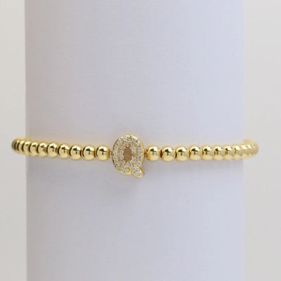 Xi Yin Hot Sale Brass Micro-Inlaid Bubble Balloon Diy26 English Letters Copper Bead Beaded Elastic Wire Bracelet