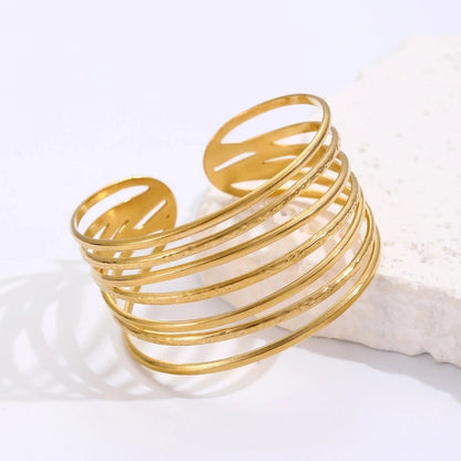 Casual Minimalist Streetwear Geometric 304 Stainless Steel Bangle In Bulk