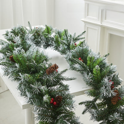 Christmas Decorative Dense Flocked Snowflake Vine Hotel Mall Window Display Doorway Stair Handrail Arrangement