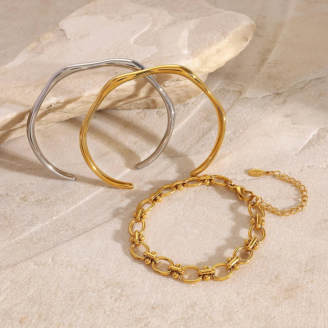 Circle Stainless Steel Electroplating Bangles