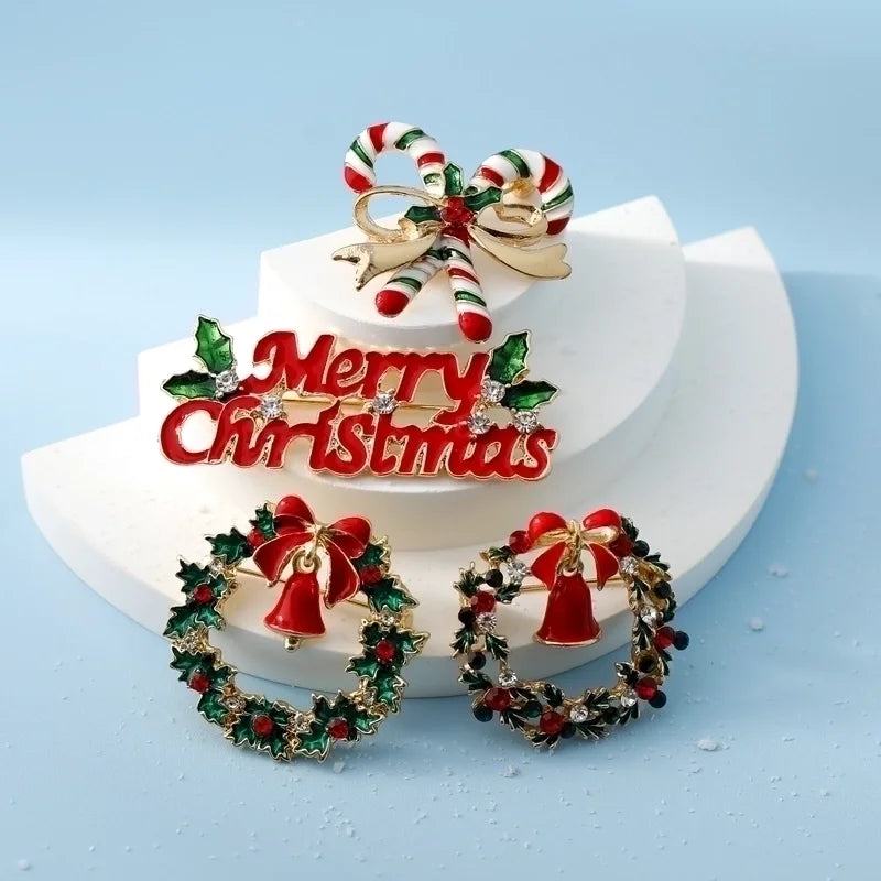 Minimalist Letter Wreath Alloy Inlay Rhinestones Women's Brooches