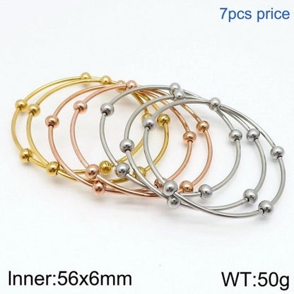 Minimalist Streetwear Solid Color Stainless Steel 18K Gold Plated Bangle In Bulk