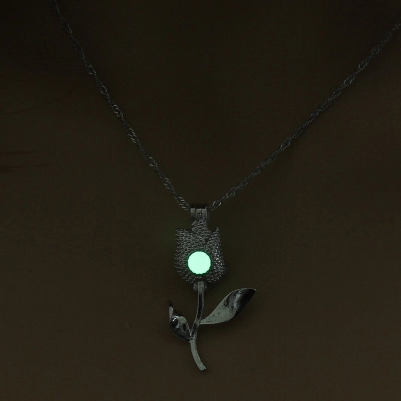 Luminous Hollow Snowflake Pendant Necklace