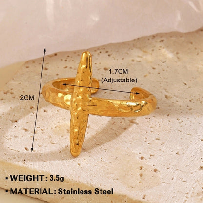 Minimalist Geometric 304 Stainless Steel Irregular Plating Open Rings