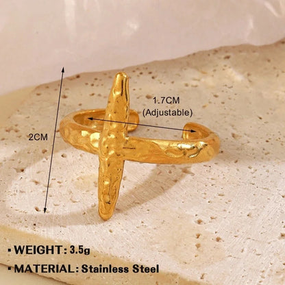 Minimalist Geometric 304 Stainless Steel Irregular Plating Open Rings