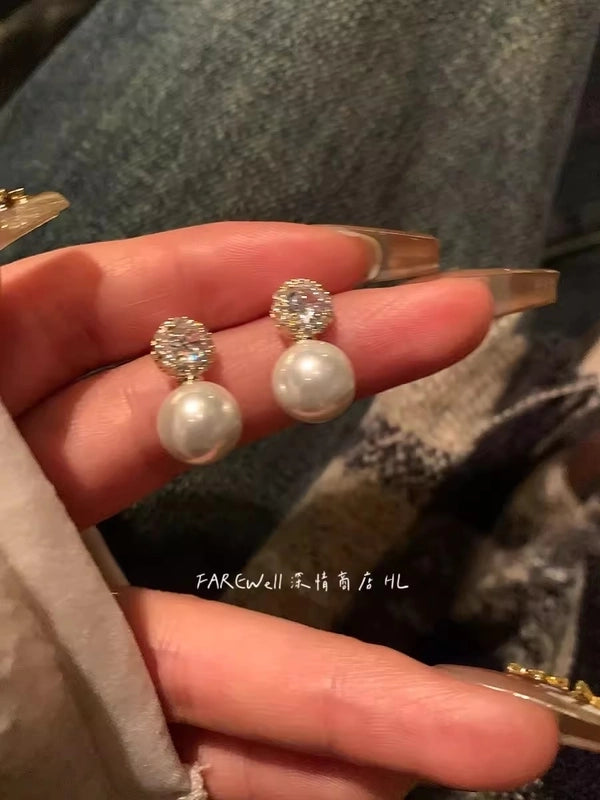 1 Pair Casual Minimalist Round Heart Shape Plating Inlay Copper Zircon Earrings