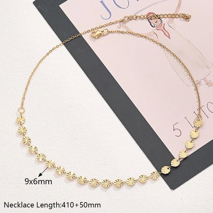 Casual Modern Style Minimalist Round Oval Simple 304 Stainless Steel 18K Gold Plated Handmade Polishing Plating Jewelry Set