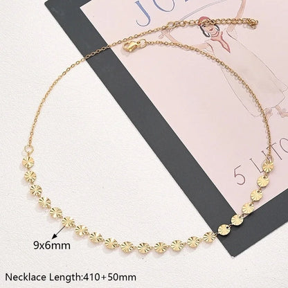 Casual Modern Style Minimalist Round Oval Simple 304 Stainless Steel 18K Gold Plated Handmade Polishing Plating Jewelry Set