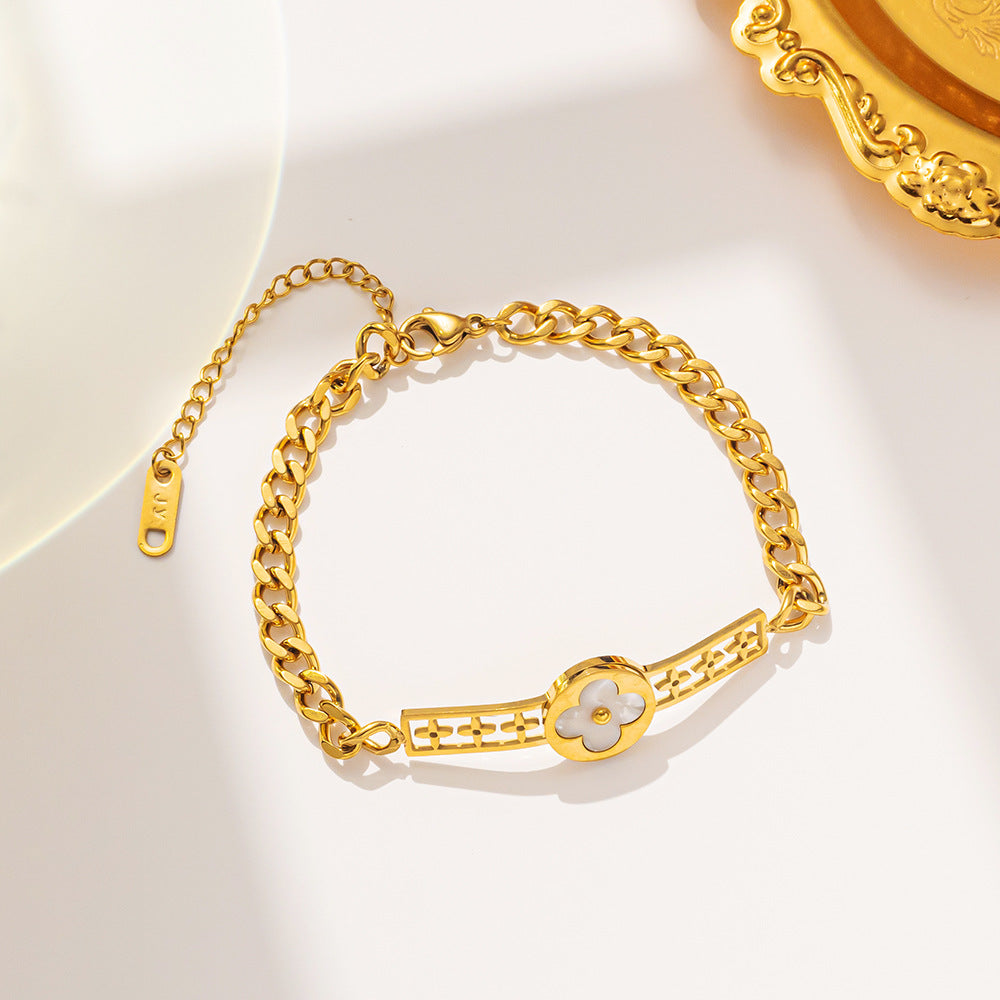 Women Geometric Titanium Steel 18K Gold Plated Bracelets