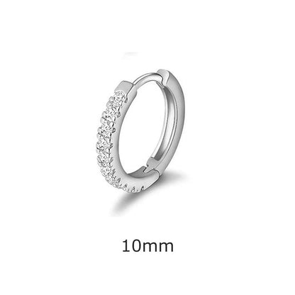 1 Piece Minimalist Geometric Inlay Copper Zircon Hoop Earrings