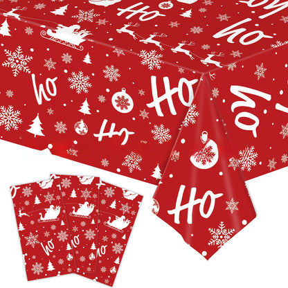 3 Pieces Christmas Tablecloth Holiday Party Tablecloth Christmas Tree Tablecloth Red And Green Christmas Theme Tablecloth Table Cover