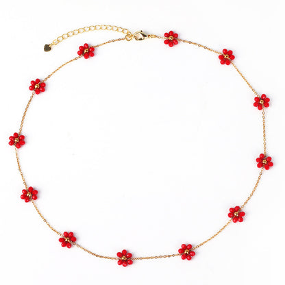 Moderate Luxury Little Daisy Flower Rose Petal Flower Copper Diamond Inlay Stud Earrings