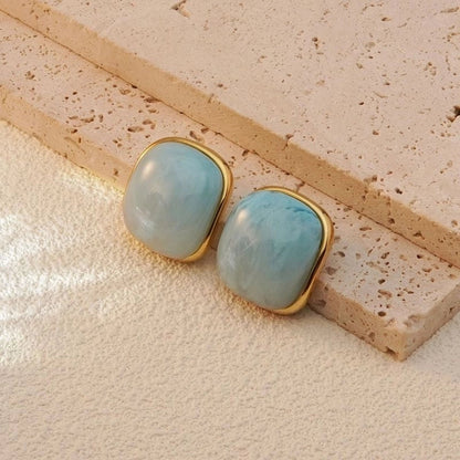 1 Pair Classic Style Streetwear Quadrilateral Three-dimensional 304 Stainless Steel Resin 18K Gold Plated Ear Studs