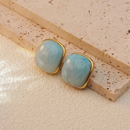 1 Pair Classic Style Streetwear Quadrilateral Three-dimensional 304 Stainless Steel Resin 18K Gold Plated Ear Studs