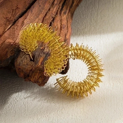 1 Pair Minimalist C Shape Plating Stainless Steel 18k Gold Plated Ear Studs