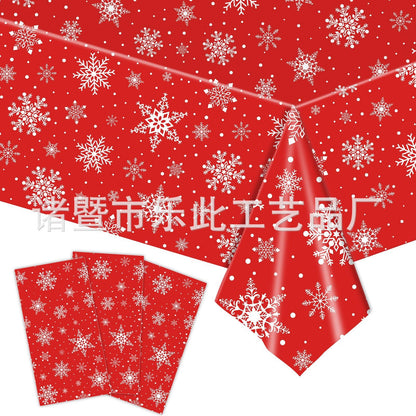 3 Pieces Christmas Tablecloth Holiday Party Tablecloth Christmas Tree Tablecloth Red And Green Christmas Theme Tablecloth Table Cover