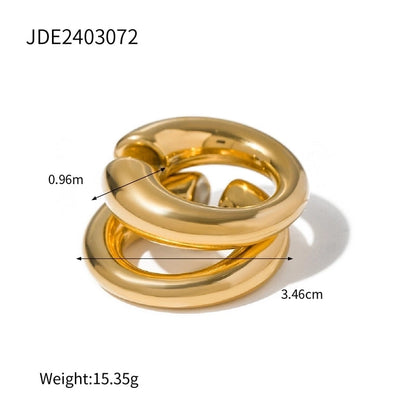 1 Pair Vacation Minimalist IG Style C Shape Solid Color Asymmetrical 304 Stainless Steel 18K Gold Plated Ear Cuffs