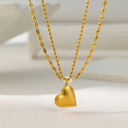 Modern Style Classic Style Devil's Eye Oval Heart Shape Titanium Steel Plating Stainless Steel Necklaces