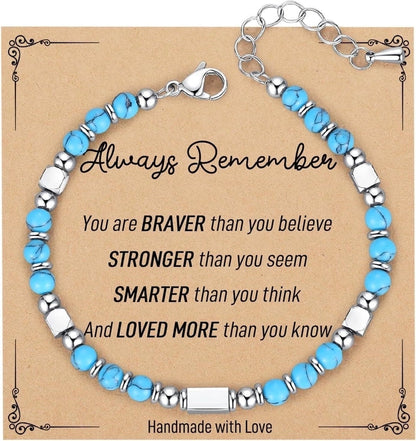 Minimalist Classic Style Round 304 Stainless Steel Natural Stone Bracelets In Bulk