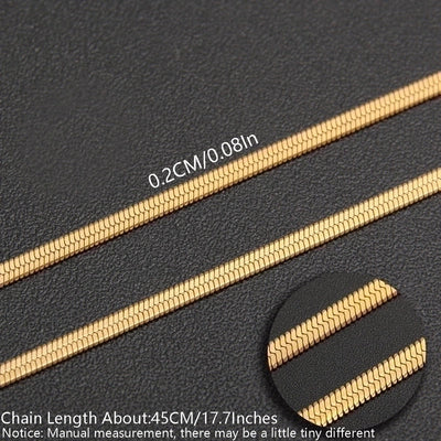 Minimalist Solid Color 304 Stainless Steel White Gold Plated Gold Plated Chain Necklace