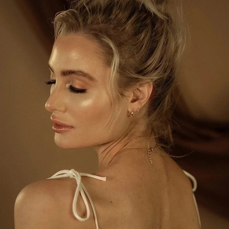 1 Pair Minimalist The Answer Plating Stainless Steel 18k Gold Plated Earrings