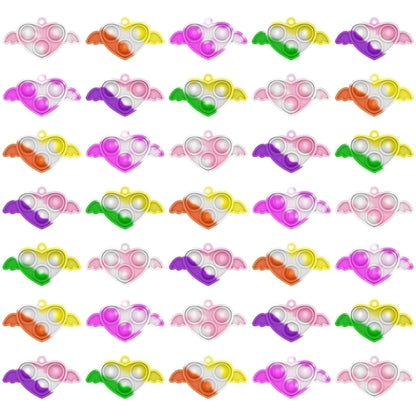 Cute Colorful Heart Silicone Squeeze Bracelet Pressure Reduction Toy