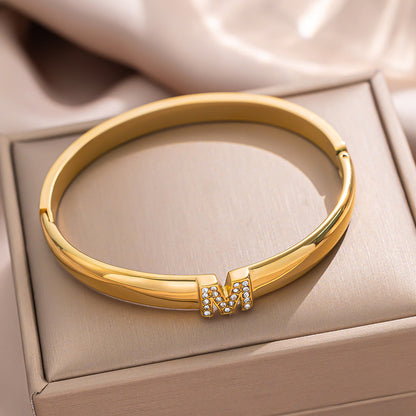 Moderate Luxury Ellipse Titanium Steel Electroplating Bangles