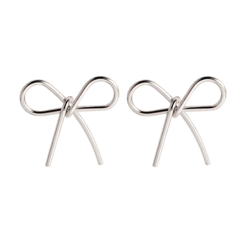 1 Pair Basic Modern Style Classic Style Bow Knot Plating Titanium Steel Ear Studs