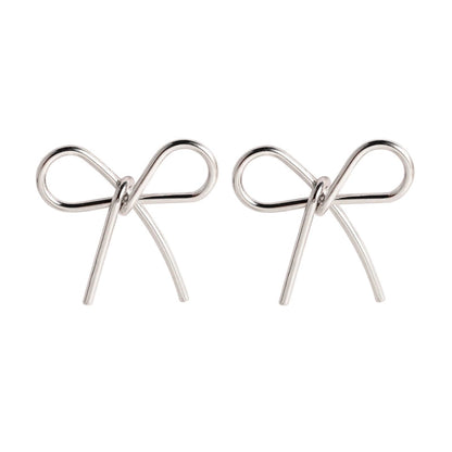 1 Pair Basic Modern Style Classic Style Bow Knot Plating Titanium Steel Ear Studs