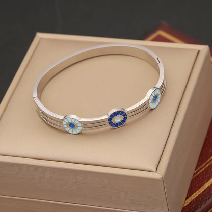 Expressive Eye Stainless Steel Electroplating Bangles
