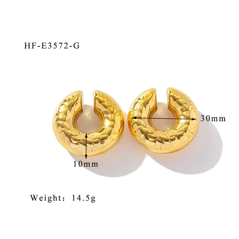 1 Piece Minimalist Classic Style Solid Color Plating 304 Stainless Steel Ear Cuffs