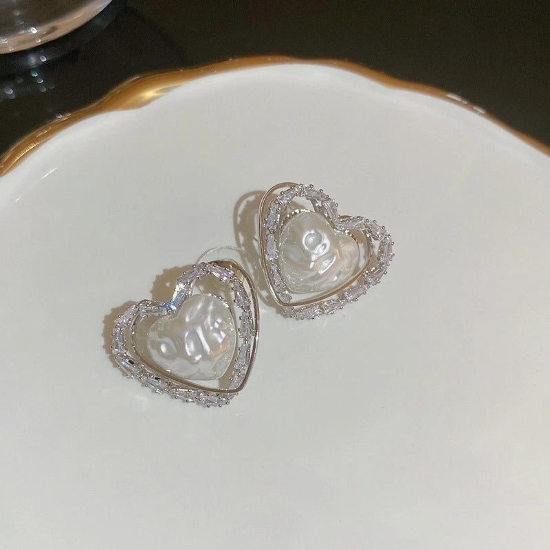 1 Pair Minimalist Geometric Plating Inlay Alloy Artificial Pearls Rhinestones Earrings