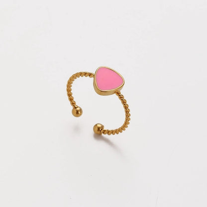 Elegant Minimalist Geometric 304 Stainless Steel Enamel Stainless Steel Rings