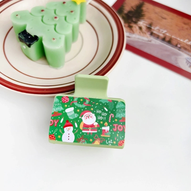 Christmas Cute Women's Christmas Tree Santa Claus Elk Plastic Hair Claws