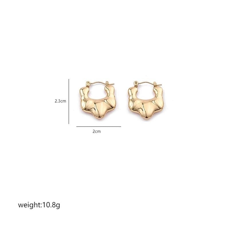 1 Pair Elegant Sweet Commute Heart Shape Plating Stainless Steel 18K Gold Plated Earrings