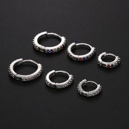 Fashion Round Copper Inlay Zircon Nose Ring