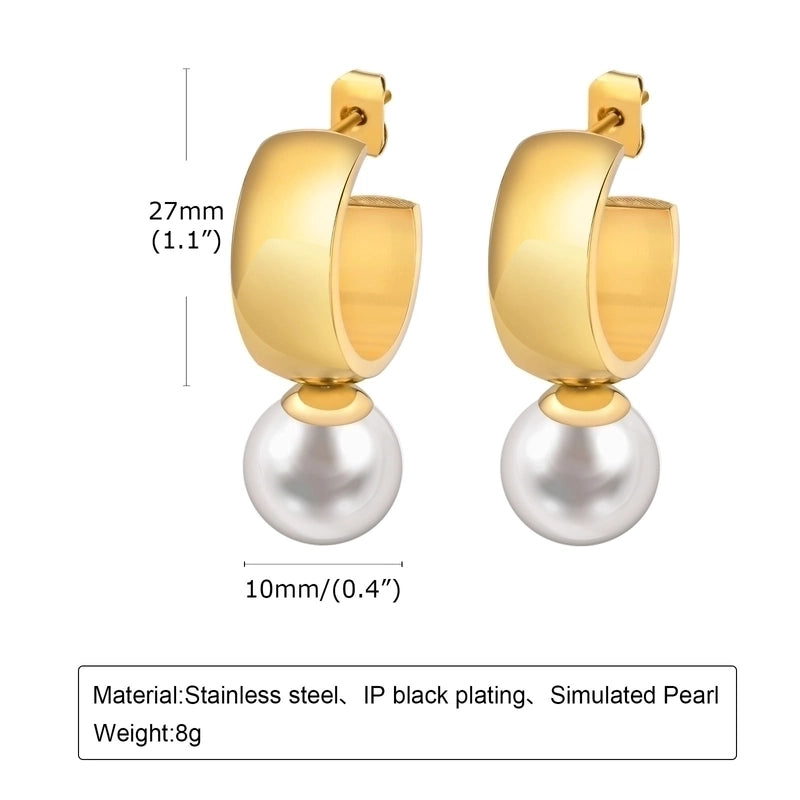 1 Pair Retro Geometric 201 Stainless Steel Gold Plated Drop Earrings